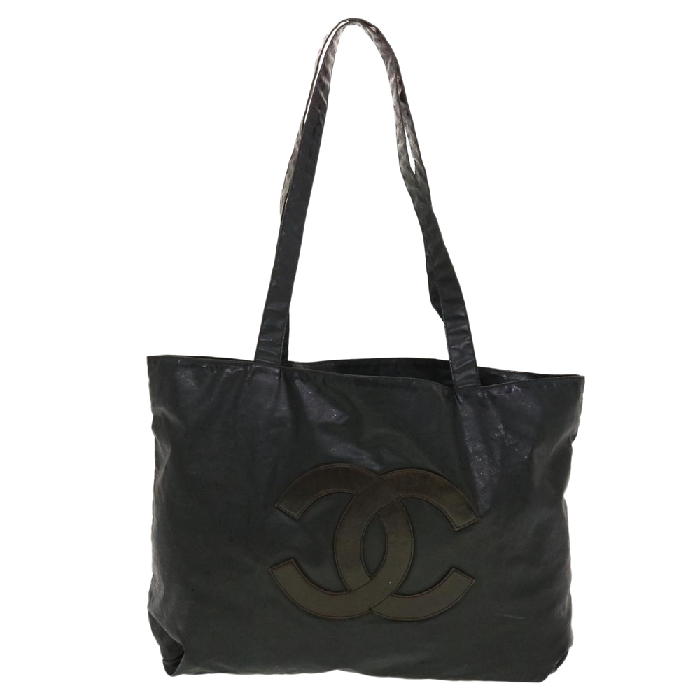 CHANEL Tote Bag Patent leather Black CC Auth bs5857 - Picture 13 of 16